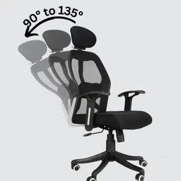 medallion ME-102-HB-BLACK Mesh Office Arm Chair image 2