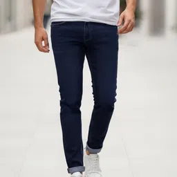 supernova inc. Men Slim Mid Rise Dark Blue Jeans-picture-10
