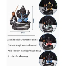 wens Assorted Ganesha Idol Smoke Fountain with 10 Smoke Backflow Cones image 3