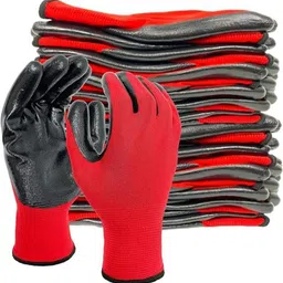 qtm 10Pair Multipurpose Daily Use Reusable Washable Grip Coating Anti Cut Resistant Nitrile Safety Gloves-picture-23