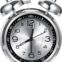 lufarp Analog Retro Twin Bell Non-Ticking Loud Alarm Clock with Backlight, Silver Clock-picture-16