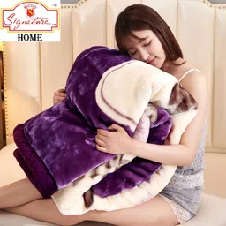 signature Floral Double Mink Blanket for Heavy Winter-picture-30