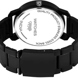 just like New Designers All Black Plating Stainless Steel Analog Wrist Watches For Men Analog Watch - For Boys Black Metal Chain Analog Wrist Watches For Boy And Men image 2