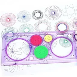 crazygol Stencils spirograph 01 Art Plastic Pencil Boxes image 2