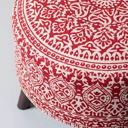 nestroots Botanic Fabric Seating Stool In Red Color image 5
