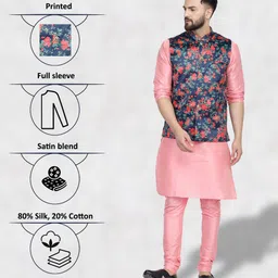 ben cooper Men Pure Silk Kurta Pyjama Ethnic Jacket Set-picture-13