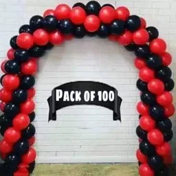 party gliters Solid Red and black balloons (pack of 100 pcs) 50 black and 50 red metallic balloons Balloon-picture-41
