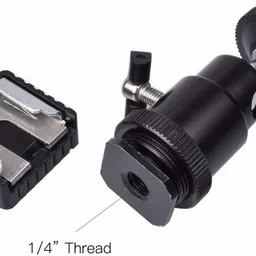 MILLETS Branded Camera Tripod LED Light Flash Bracket Camera Holder Mount 1/4 Hot Shoe Adapter Cradle Ball Head (with Cold Shoe) Tripod Ball Head image 2