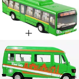 sarasi New Travel India & Low Floor Bus Combo For Kids, Pull Back Action Toys-picture-15