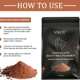 valot Chocolate Flavour Body Wax Powder for Women, Painless Body Hair Removal Wax Powder image 4