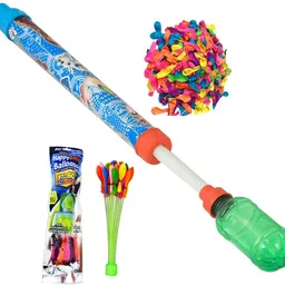 (1 Pichkari + 1 Magic Balloon+ 100Water Balloon)for Kids Holi & Summer Party Fun Water Gun-image-28