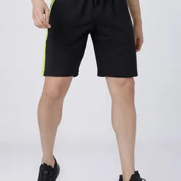 Solid Men Black Basic Shorts-image-41