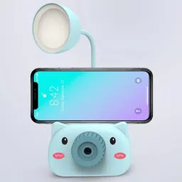 geekmonkey 4in1 Camera Shaped Rechargeable Table Lamp Night Lamp Night Lamp with Pencil Sharpener Pen Stand Mobile Stand for Girls Boys, Pack of 1 Study Lamp image 2