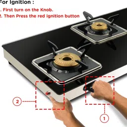 ibell AGS8413STARSS Gas Stove with Auto Ignition Switch, BIS Certified, 7mm Toughened Glass Automatic Gas Stove image 4