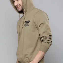 here&now Men Full Sleeve Printed Hooded Sweatshirt image 2