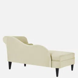 febonic Rana velvet RHS Chaise Lounger In Warm White Colour image 5