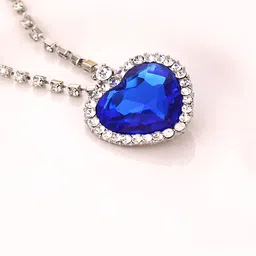 kairangi Heart Pendant for Women Valentine's Special The Blue Ocean Rhodium Alloy Pendant-picture-11