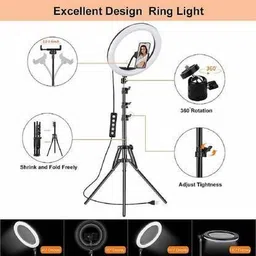 VIJYIONCS 10" inch LED Ring Light with 7 Ft Tripod Stand Combo and Phone Holder Ring Flash image 2