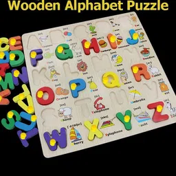 Alphabet AtoZ Learning Letter puzzle Board Game with Pictures For Play&Fun Toy-image-65