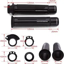 auto trends Barracuda Handle Grip BLACK Handle Bar Grip For Universal For Bike Universal For Bike image 4