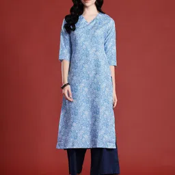 anouk Women Printed Viscose Rayon Straight Kurta-picture-11