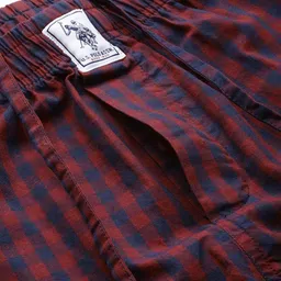 u.s. polo assn. Men Checkered Maroon Track Pants image 4