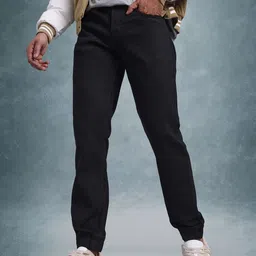 roadster Men Jogger Fit Mid Rise Black Jeans image 2