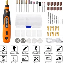 verilux 45pcs Mini Cordless Drill Machine 900Ah USB Rechargeable 3 Speed Small Drill Mini Cordless Drill Machine 45pcs 3 Speed USB Rechargeable Rotary Tool image 2