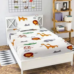 new leaf Cotton Single Flat 220 TC Cartoon Bedsheet-picture-24