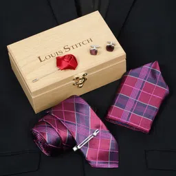 LOUIS STITCH Silk Cufflink & Tie Pin Set-picture-31