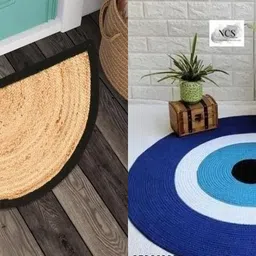 siya textiles 60 cm X 60 Jute Carpet-picture-44