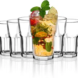 crystalarc (Pack of 6) 315 ML Stacker Cool Tumbler Glasses for Juice Milk Soda Lime Water Beer Whiskey Cocktail Pack of 6 Glass Set Water/Juice Glass image 1