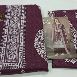 paradise clothes fashion Unstitched Wool Kurta Fabric Floral Print-picture-37