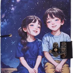 al zohra handicraft Leather Cardboard Couple Print Special Binding A5 Diary Notebook A5 Notebook Unruled 200 Pages image 5