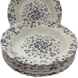 dinebest Floral Printed Design Round Snacks Plates ( Pack of 6) Quarter Plate image 2