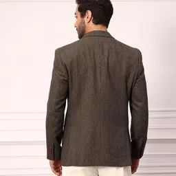 mr bowerbird Men Self Design Single Breasted Formal Blazer image 4