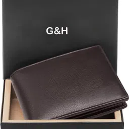 gh Men Formal, Trendy Brown Genuine Leather RFID Wallet image 5