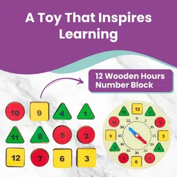 venimall Wooden Circle Clock for Learning Shape Color Sorting Teaching image 2