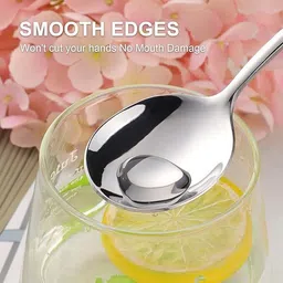 avistra Stainless Steel Soup Spoon, Tea Spoon, Table Spoon Set (Pack of 6) Stainless Steel Soup Spoon Set image 4