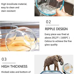 ravri traders Glass Mixing Bowl Borosilicate Glass Mixing Bowl Container 2300 ml Disposable image 2