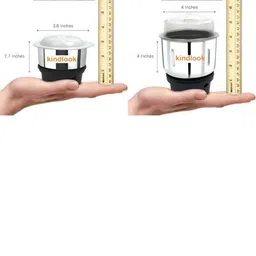 kindlook Combo Chutney Jar Mixer Jar (250ml + 500ml) Fit on 2 Lock & 4 Teeth Coupler Jar Mixer Juicer Jar image 2