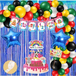 agk its my half birthday Decorations Set For Baby Boy, 6 Month Birthday Party Supply-picture-19