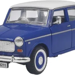 shree jee FIAT CAR CLASSIC (NEVY BLUE) QUEEN OF 70*S FRONT DOORS OPENABLE TOY-picture-15
