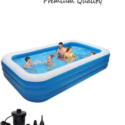 ecom bharat PREMIUM 10 Fts LENGTH AND 6 Fts WIDTH RECTANGULAR WATER SWIMMING POOL Inflatable Swimming Pool, Inflatable Toy Pump-picture-13