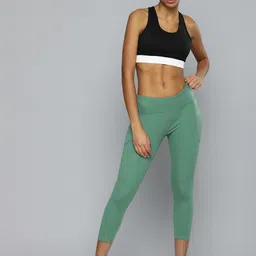 hrx by hrithik roshan Solid Women Light Green Tights image 5