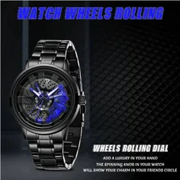 regards Spinning car wheel rotating gyro red watch Analog Watch - For Men Unisex watches 2026 image 3