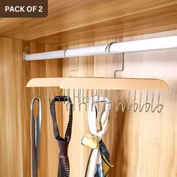 pelbart 2 Pcs Wooden Hangers for Wardrobe – Heavy Duty Closet Organizer Wooden Scarf Pack of 2 Hangers For Scarf-picture-25