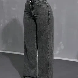 luminoire Women Loose Fit Mid Rise Grey Jeans image 3