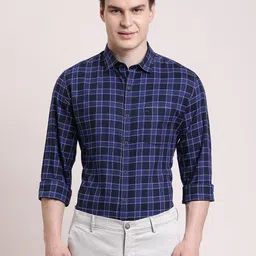 turtle Men Slim Fit Checkered Spread Collar Casual Shirt-picture-31