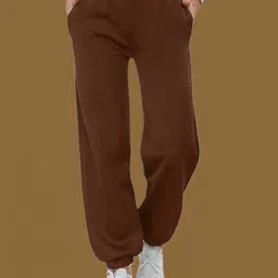 my swag Women Solid Brown Track Pants image 1